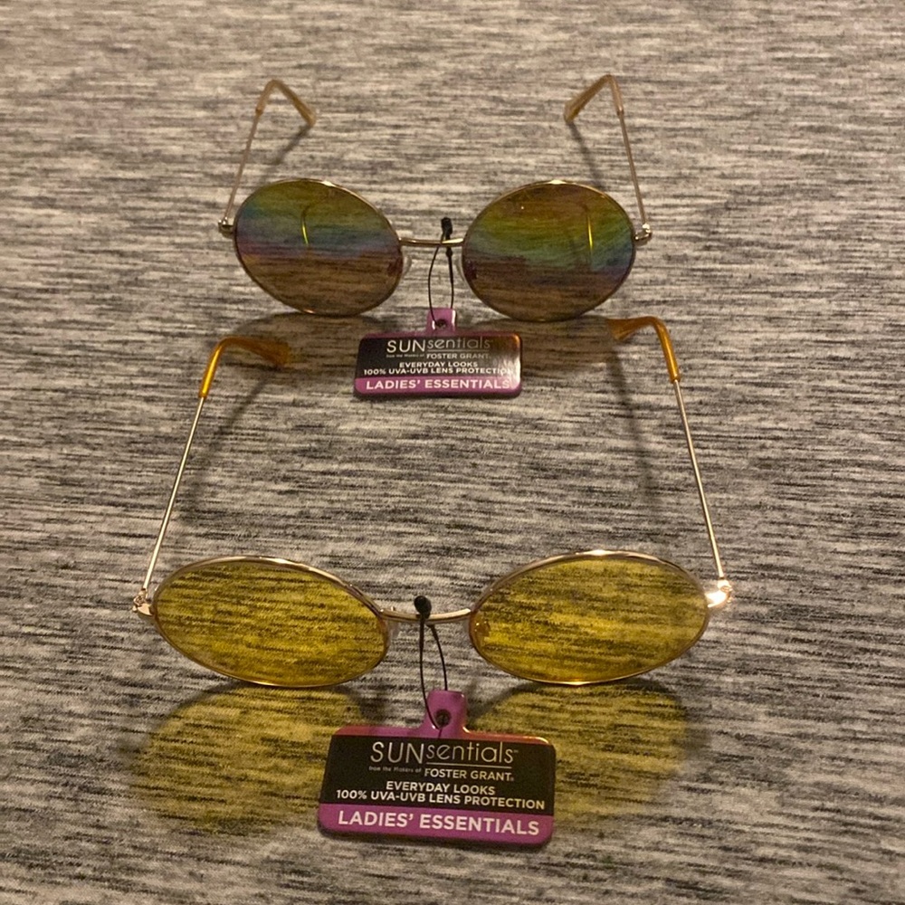 2 Pairs of Sunsentials by Foster Grant Ladies Sunglasses Round Frame Sunglasses